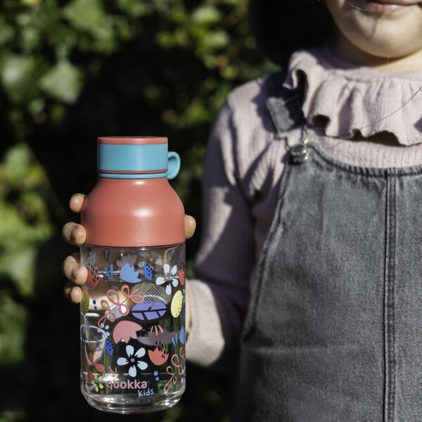 Dětská láhev Ice, 430ml, Quokka, květiny