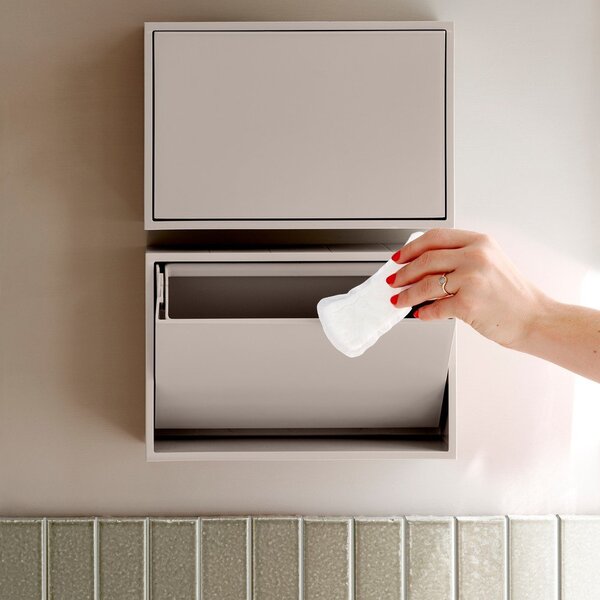 Světle šedý nástěnný odpadkový koš z recyklovaného plastu Mini Box – ReCollector