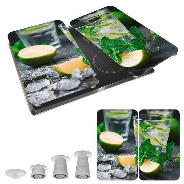 Sada 2 skleněných krytů na sporák Wenko Mojitos, 52 x 30 cm