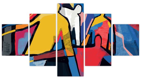Obraz - Abstrakce mužů (125x70 cm)