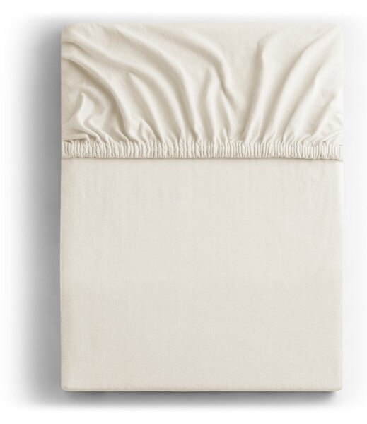 Bílé/krémové napínací prostěradlo jersey 180x200 cm Amber – Restilo
