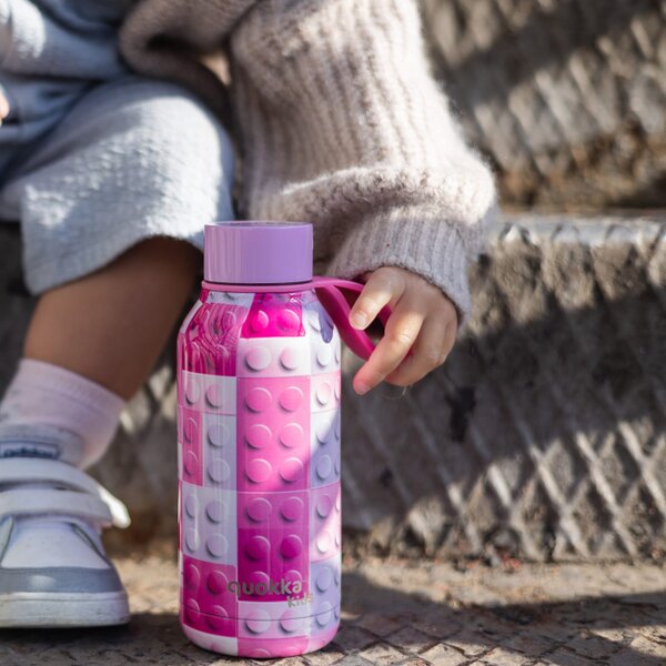 Dětská termoláhev Solid, 330ml, Quokka, pink bricks