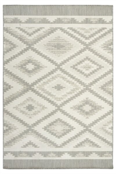 Šňůrkový koberec Berg 28364/34 Aztec Romby - šedý / krém