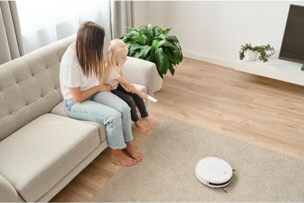 Sencor - Robotický vysavač s mopem 2v1 18W/1500 mAh bílá + dálkové ovládání