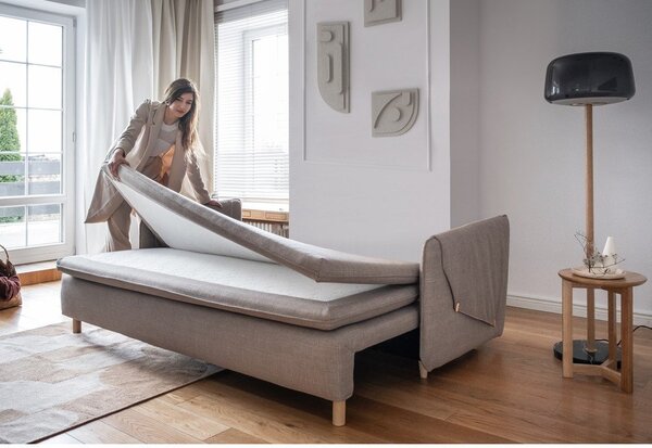 Světle hnědá rozkládací pohovka 207 cm Simon – Miuform