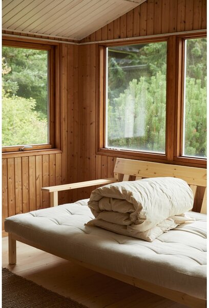 Manšestrová rozkládací pohovka v hořčicové barvě 218 cm Unwind – Karup Design