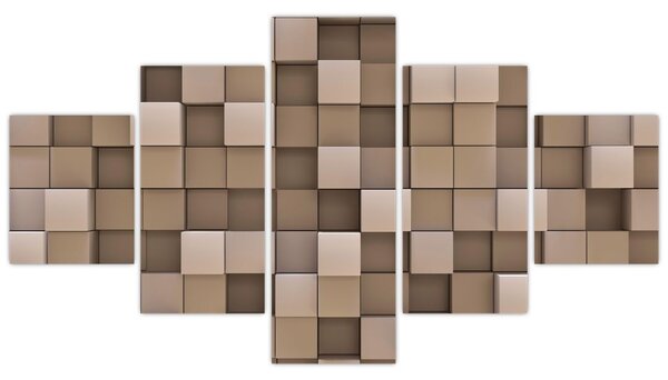 Obraz - Béžové krychle (125x70 cm)