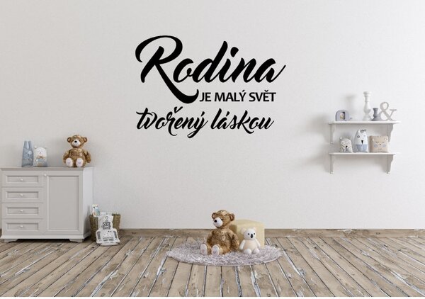 Samolepka na zeď - Rodina je malý svět 2 Barva: Černá, Rozměry samolepky ( šířka x výška ): 60 x 40,7 cm