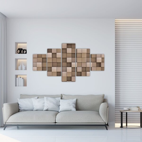 Obraz - Béžové krychle (125x70 cm)