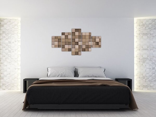 Obraz - Béžové krychle (125x70 cm)