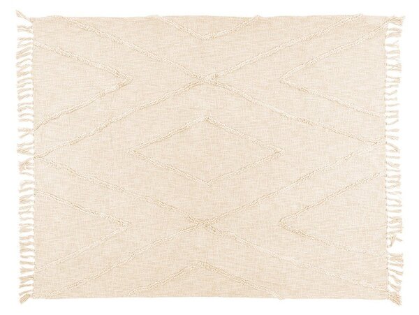 Krémový bavlněný přehoz na dvoulůžko 250x260 cm Sahara - Tiseco Home Studio
