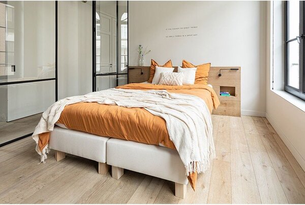 Krémový bavlněný přehoz na dvoulůžko 250x260 cm Sahara - Tiseco Home Studio
