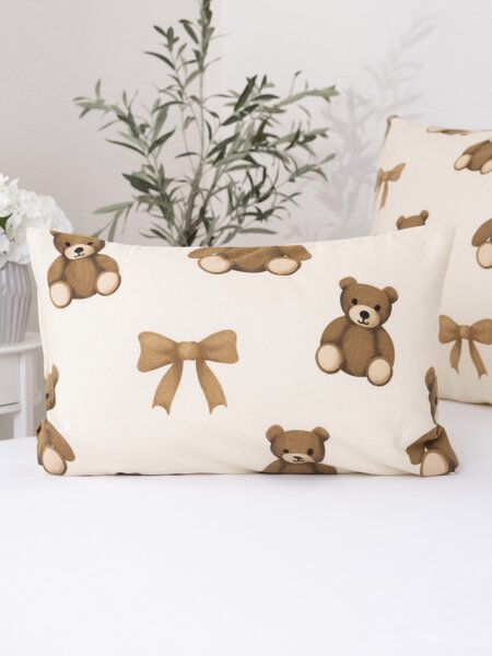MK Lůžkoviny Flanelový povlak na polštář 40 x 60 cm - Plyšoví medvídci