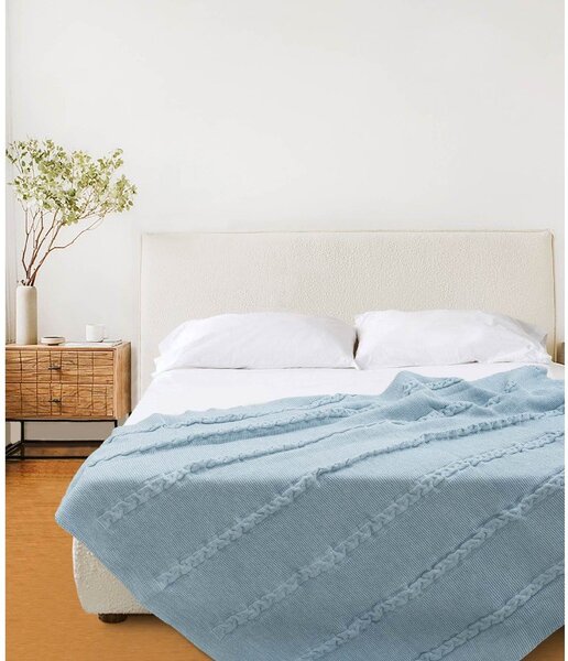 Modrý přehoz 200x220 cm Trenza – Oyo Concept