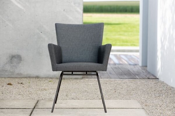 Stern Jídelní křeslo Artus VIP, Stern, 63x63x92 cm, rám lakovaná nerezová ocel černý (black matt), rychleschnoucí pěna, venkovní látka silk black