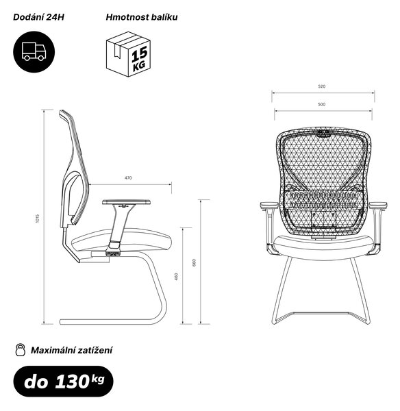 Černá kancelářská konferenční židle ORBIT