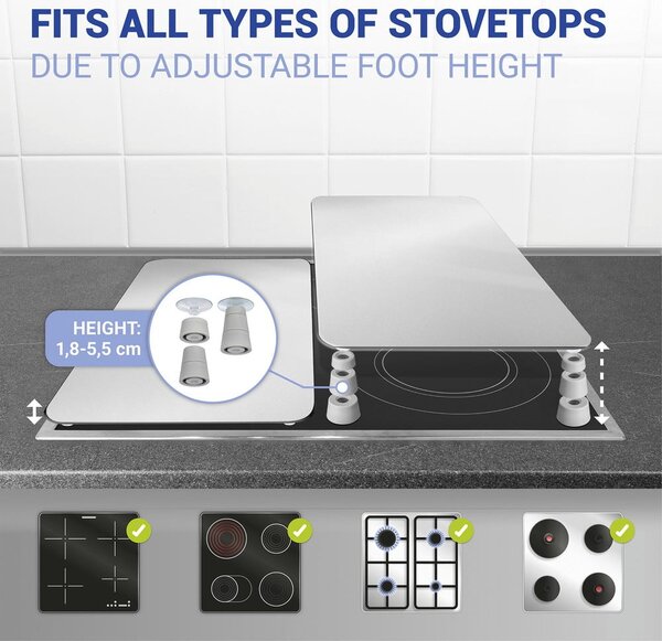 Set 2 skleněných krytů na sporák Wenko Universal Silver