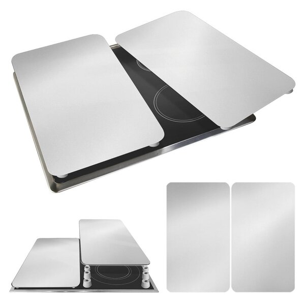 Set 2 skleněných krytů na sporák Wenko Universal Silver