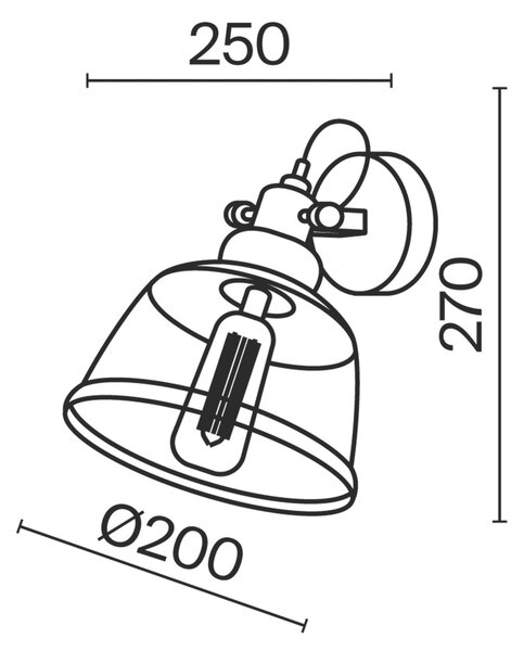 NÁSTĚNNÉ SVÍTIDLO, 20/27/25 cm - Online Only svítidla, Online Only