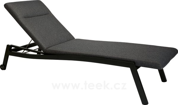 Stern Polohovací lehátko Allround, Stern, 204x70x41 cm, rám lakovaný hliník černý (black matt), rychleschnoucí výplň, venkovní látka silk black