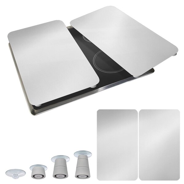 Set 2 skleněných krytů na sporák Wenko Universal Silver