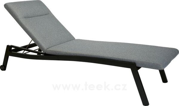Stern Polohovací lehátko Allround, Stern, 204x70x41 cm, rám lakovaný hliník černý (black matt), rychleschnoucí výplň, venkovní látka silk black