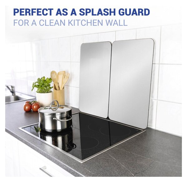 Set 2 skleněných krytů na sporák Wenko Universal Silver