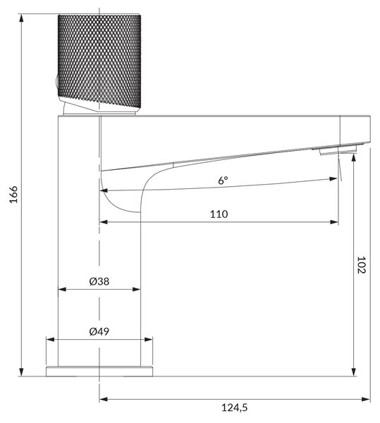 Omnires Contour umyvadlová baterie stojící měděná CT8010CPB
