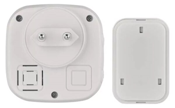 Bezdrátový zvonek do zásuvky 230V + 1xCR2032 IP44 bílá