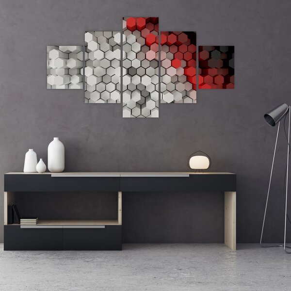 Obraz - 3D hexagony (125x70 cm)