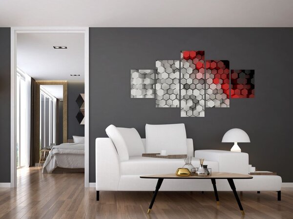 Obraz - 3D hexagony (125x70 cm)
