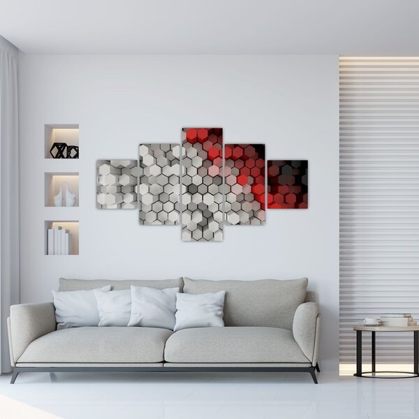 Obraz - 3D hexagony (125x70 cm)
