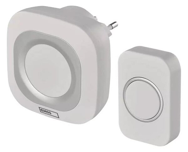 Bezdrátový zvonek do zásuvky 230V + 1xCR2032 IP44 bílá