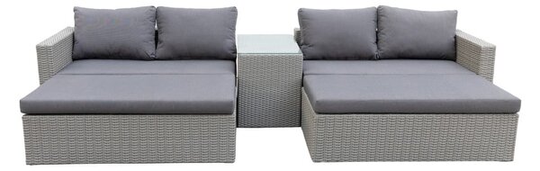 Šedý zahradní lounge set z umělého ratanu pro 4 Drammen - Bonami Selection
