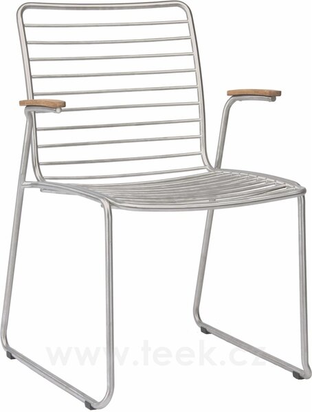 Stern Stohovatelné jídelní křeslo Levi, Stern, 59x59x82 cm, rám lakovaná nerez šedočerná (anthracite), područky teak
