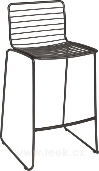 Stern Hliníková stohovatelná barová židle Levi, Stern, 57x56x103 cm, rám lakovaná nerez šedočerná (anthracite)