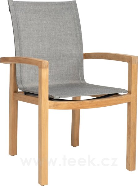 Stern Jídelní křeslo Leah, Stern, 59x65x93 cm, rám teak, lankový výplet linen grey