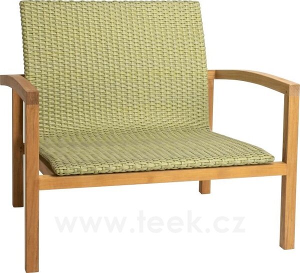 Stern Nízké křeslo Leah, Stern, 91x79x81 cm, rám teak, lankový výplet yellow