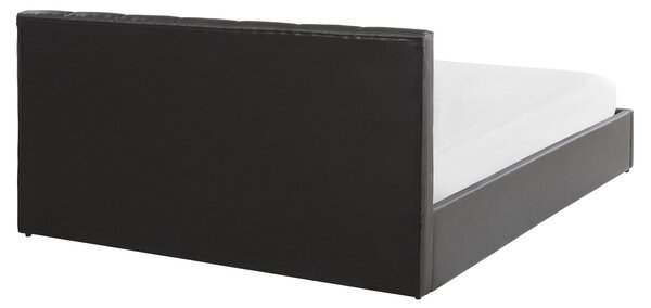 Postel s úložným prostorem Umělá kůže DREUX 160 x 200 cm Tmavě šedá