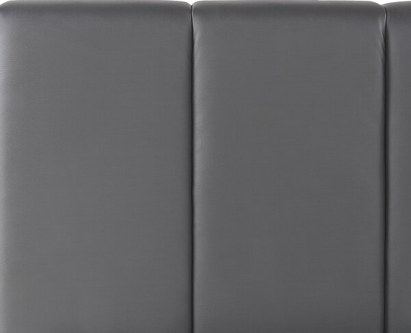 Postel s úložným prostorem Umělá kůže DREUX 160 x 200 cm Tmavě šedá