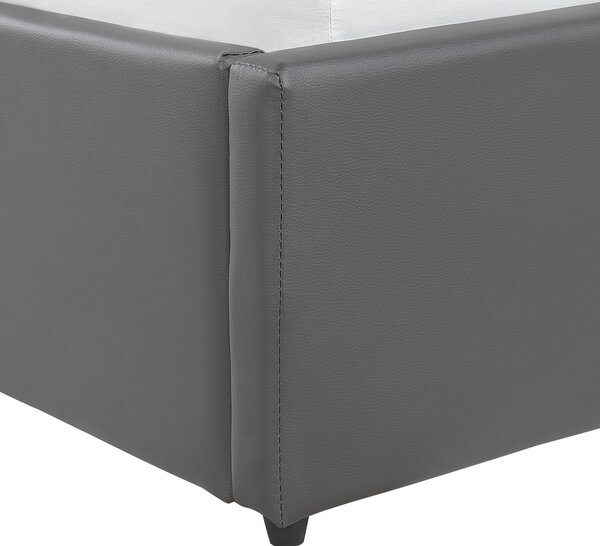 Postel s úložným prostorem Umělá kůže DREUX 160 x 200 cm Tmavě šedá
