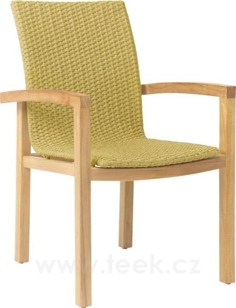 Stern Jídelní křeslo Leah, Stern, 59x65x93 cm, rám teak, lankový výplet yellow