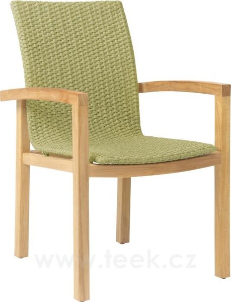 Stern Jídelní křeslo Leah, Stern, 59x65x93 cm, rám teak, lankový výplet yellow