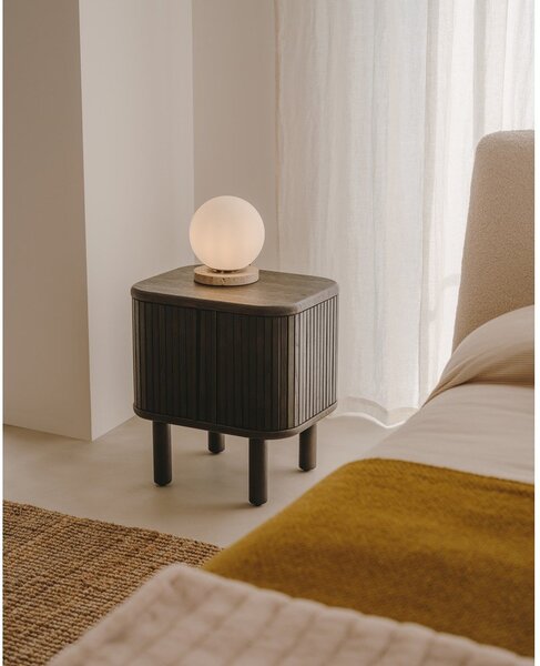 Tmavě hnědý noční stolek Mailen – Kave Home