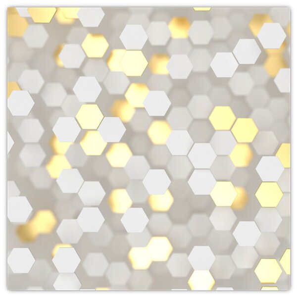 Obraz - Zlato-bílé hexagony (30x30 cm)
