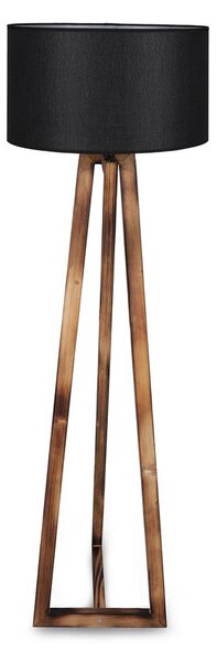 Černá/hnědá stojací lampa s textilním stínidlem (výška 149 cm) Maçka – Opviq lights
