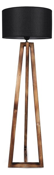Černá/hnědá stojací lampa s textilním stínidlem (výška 149 cm) Maçka – Opviq lights