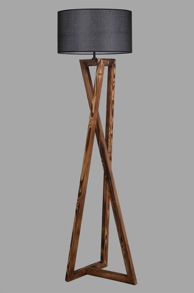 Černá/hnědá stojací lampa s textilním stínidlem (výška 149 cm) Maçka – Opviq lights