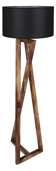 Černá/hnědá stojací lampa s textilním stínidlem (výška 149 cm) Maçka – Opviq lights