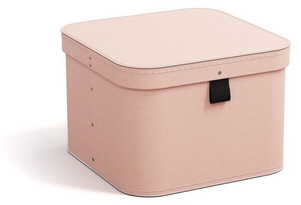 Růžové kartonové úložné boxy v sadě 2 ks s víkem 28,5x28,5x19,5 cm Ludvig Paper Laminate – Bigso